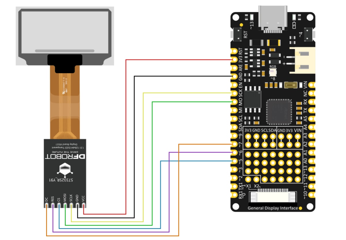 DFRobot Fermion 1.51” OLED Display w/ Converter (Breakout)